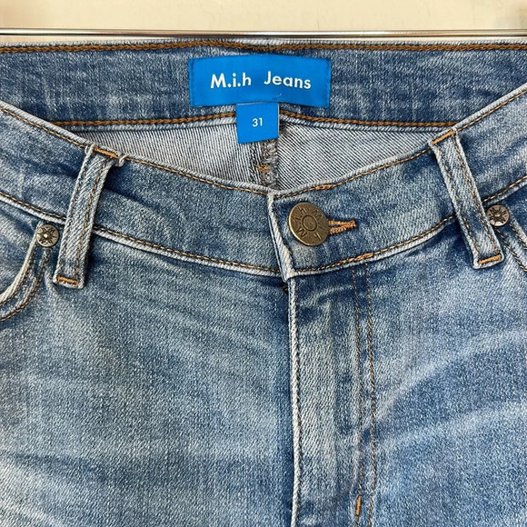 M.I.H. Mid Rise Skinny Boyfriend Tomboy Light Blue Wash Jeans, 31 - Picture 4 of 13